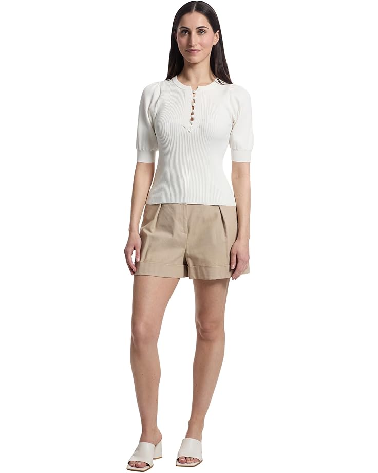 Elbow Sleeve Henley Sweater