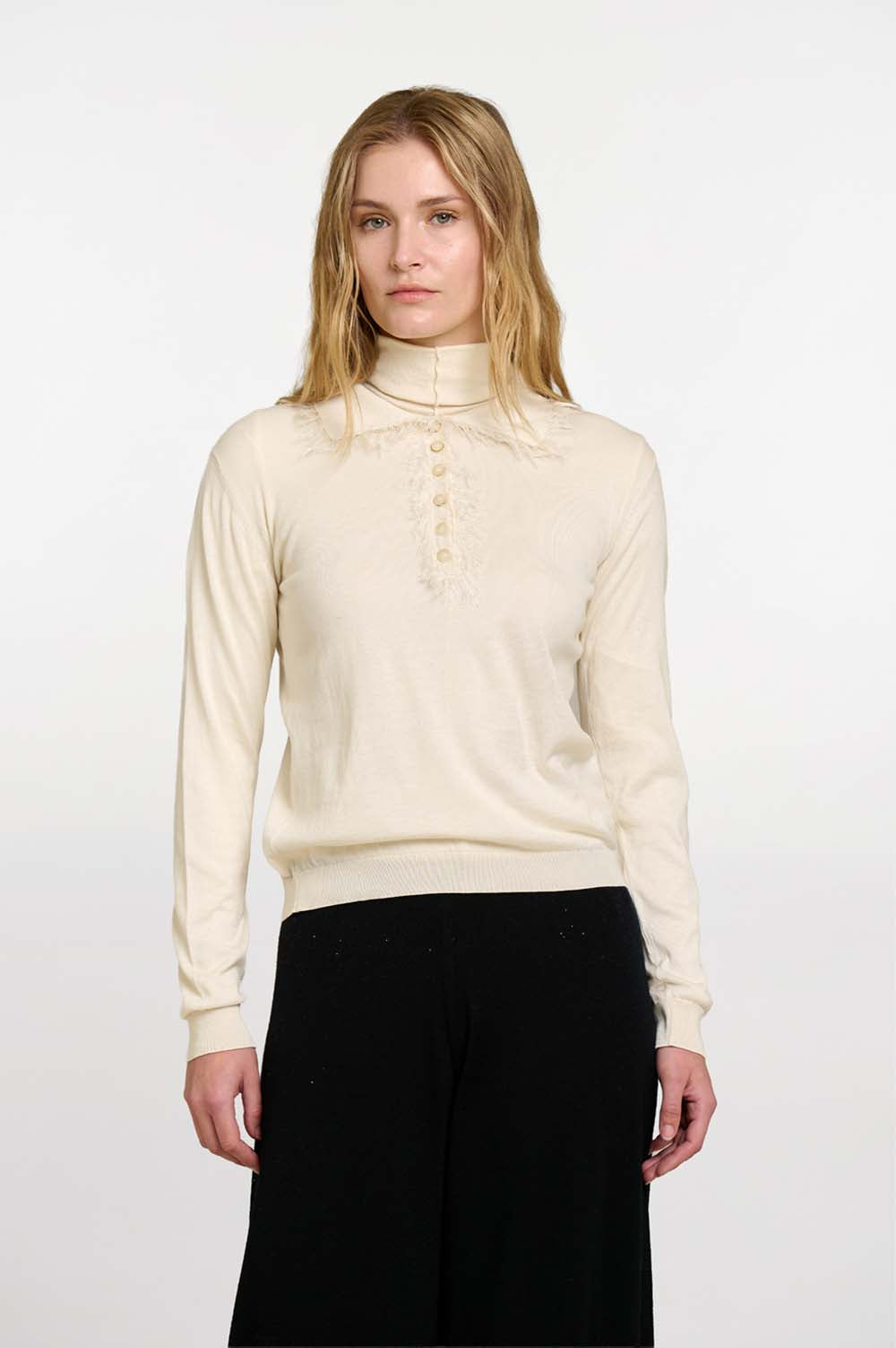 Fringe Polo Sweater