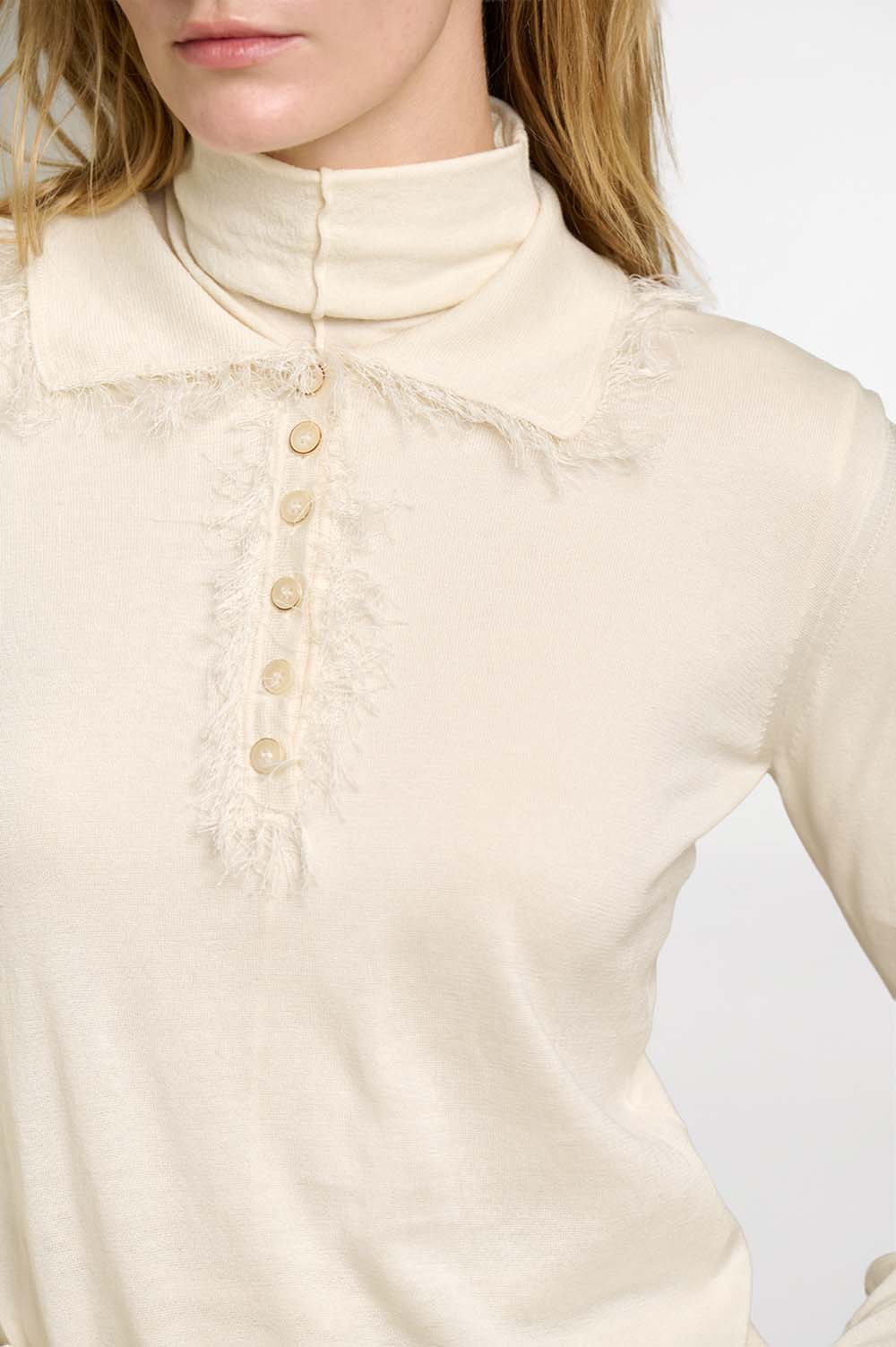 Fringe Polo Sweater