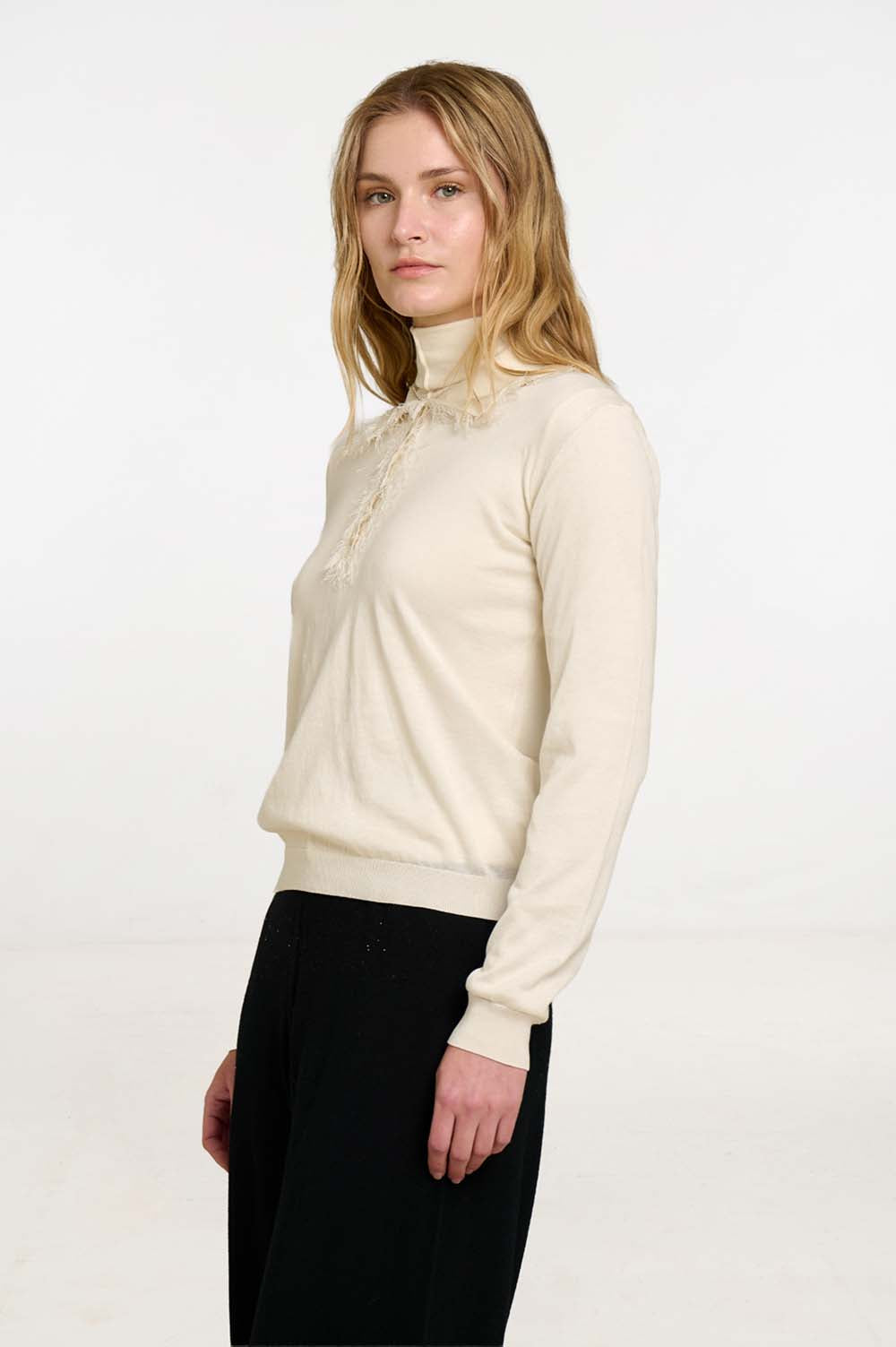 Fringe Polo Sweater