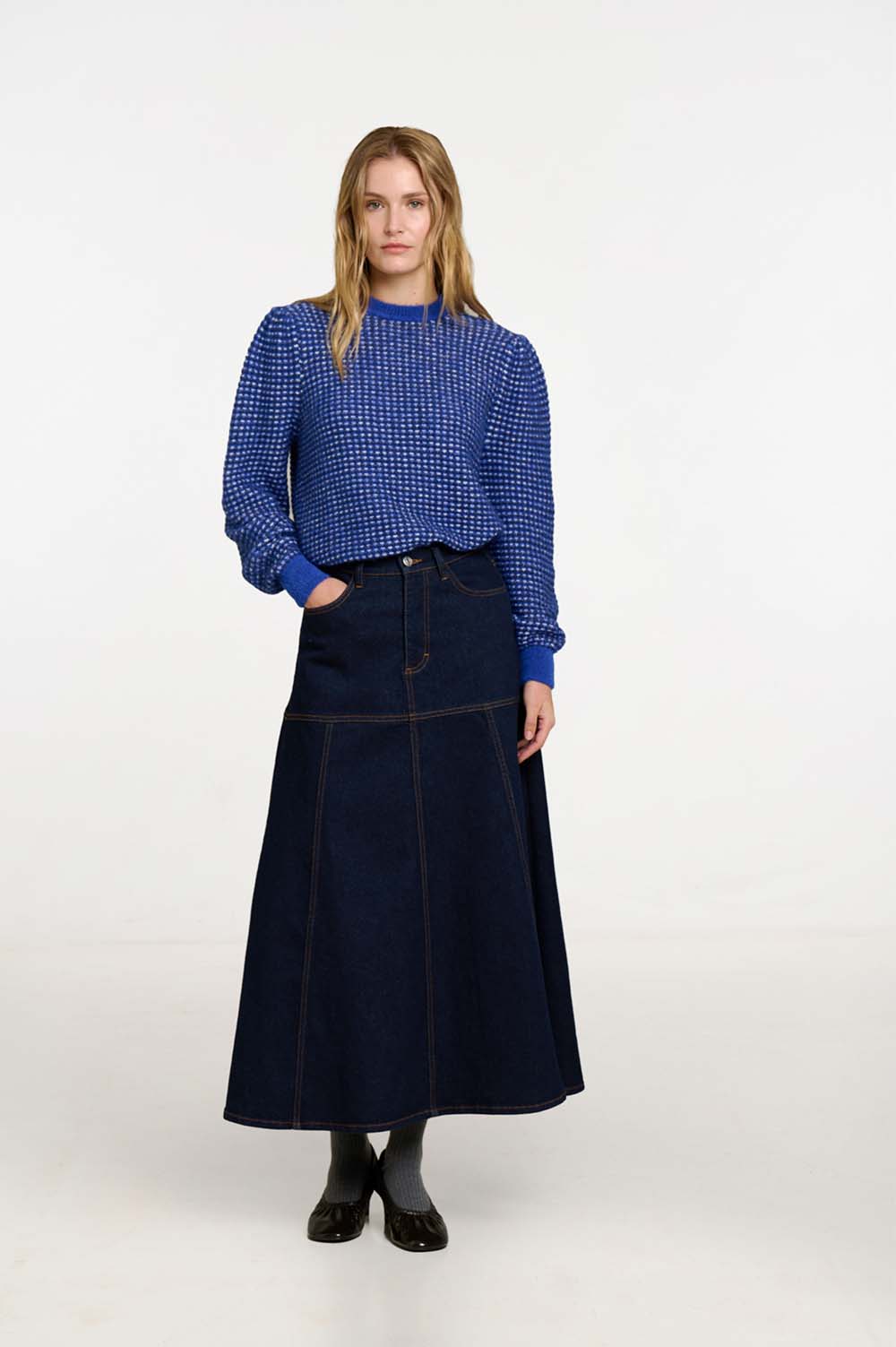 Micro-jacquard sweater
