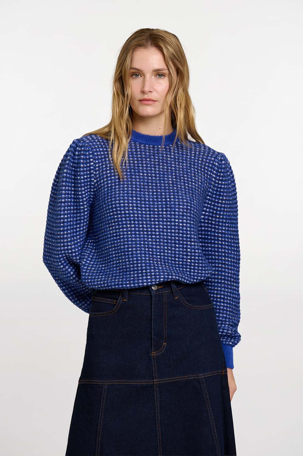 Micro-jacquard sweater