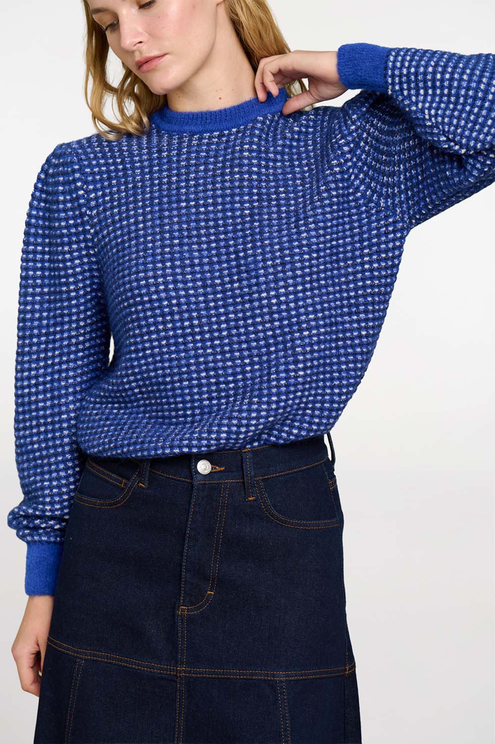 Micro-jacquard sweater