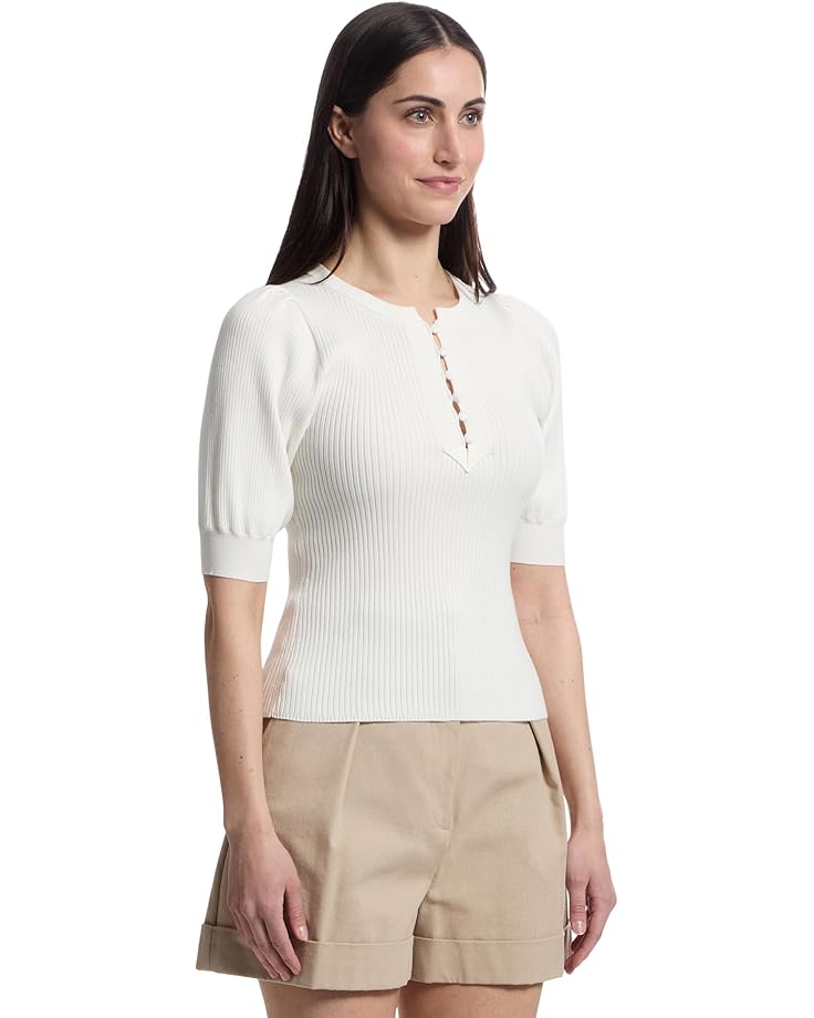 Elbow Sleeve Henley Sweater