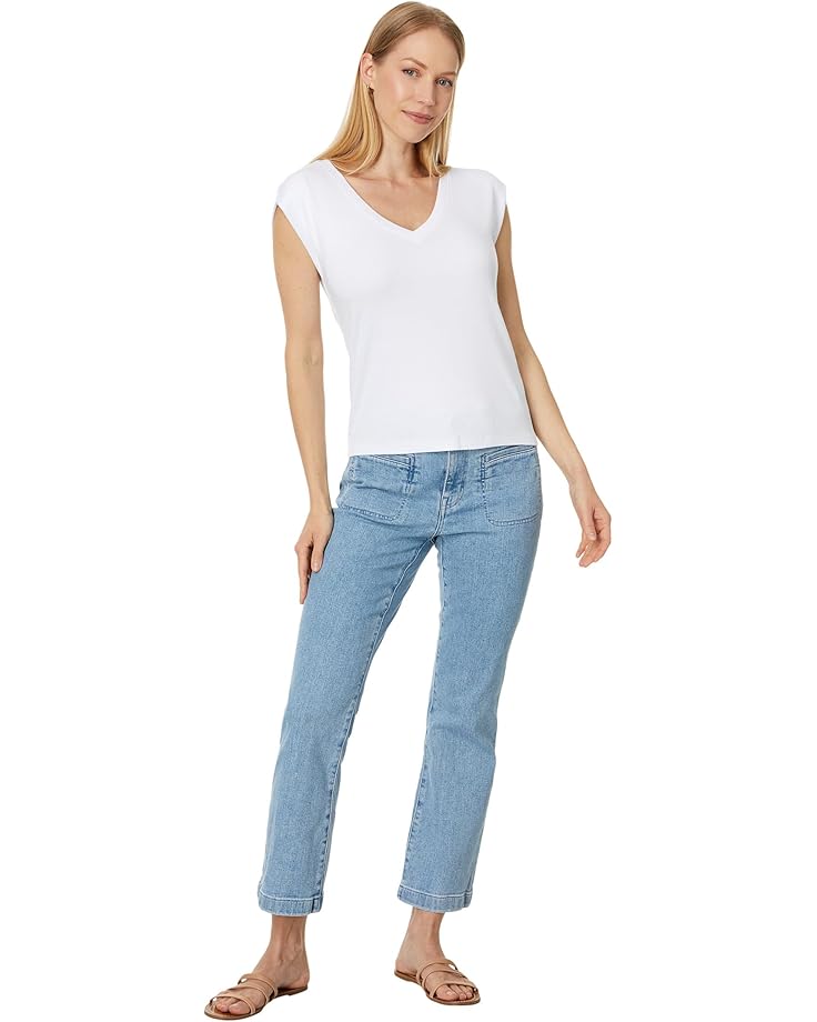 Tati V-Neck Power Shoulder Top