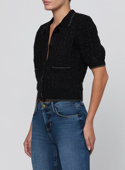 Novalie Waffle Stitch Short Sleeve Cardigan