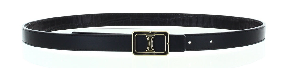Reversible Black Croc Belt