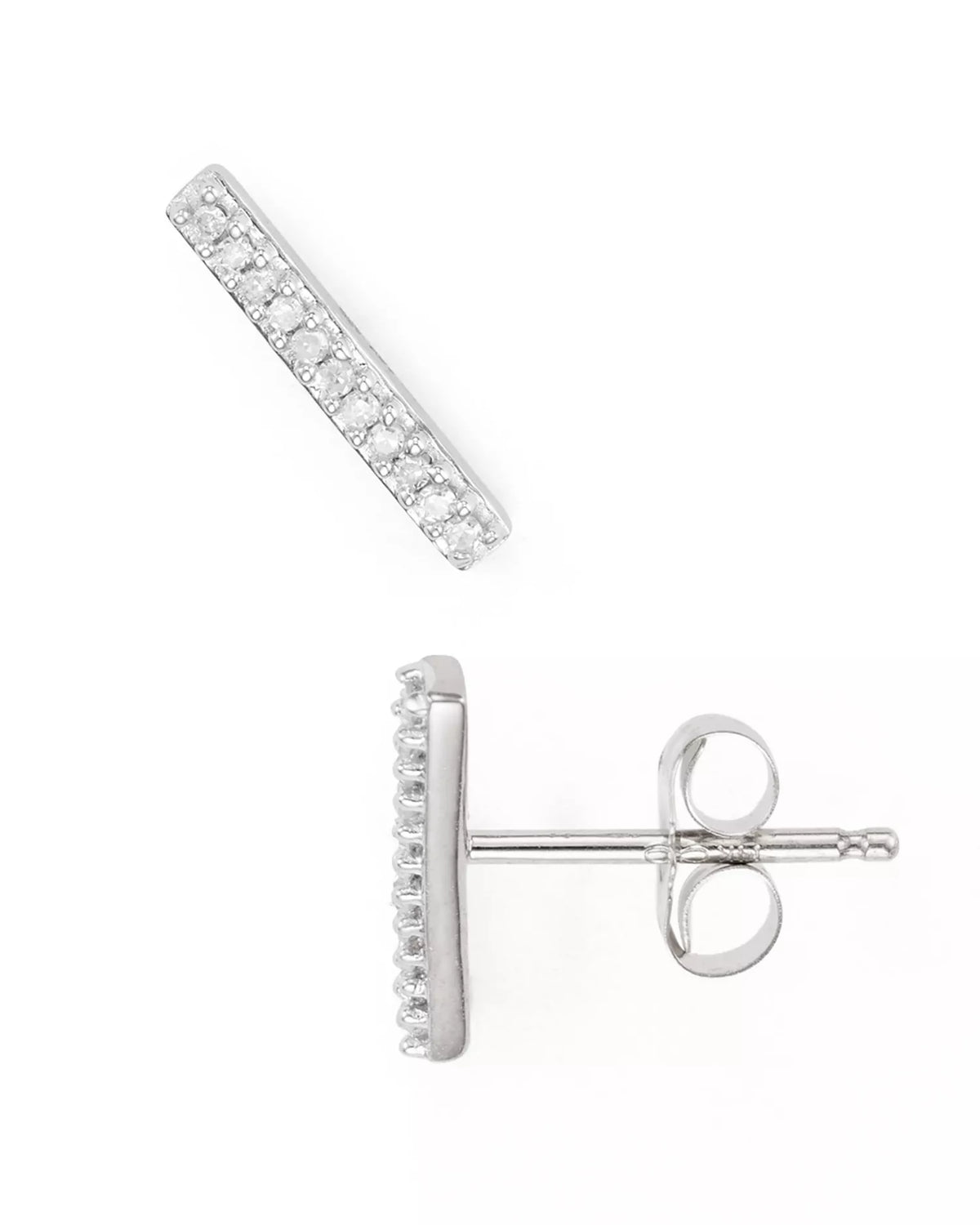 Pave Bar Post Earrings