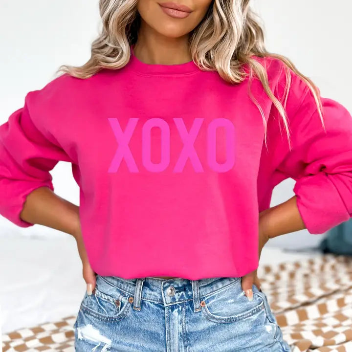 XOXO Embossed Puff Sweatshirt
