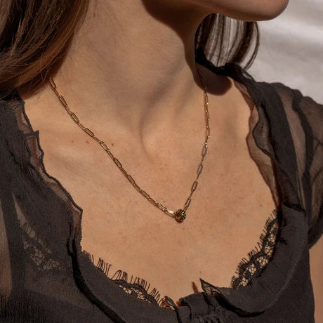 Astra Pavé Paperclip Necklace