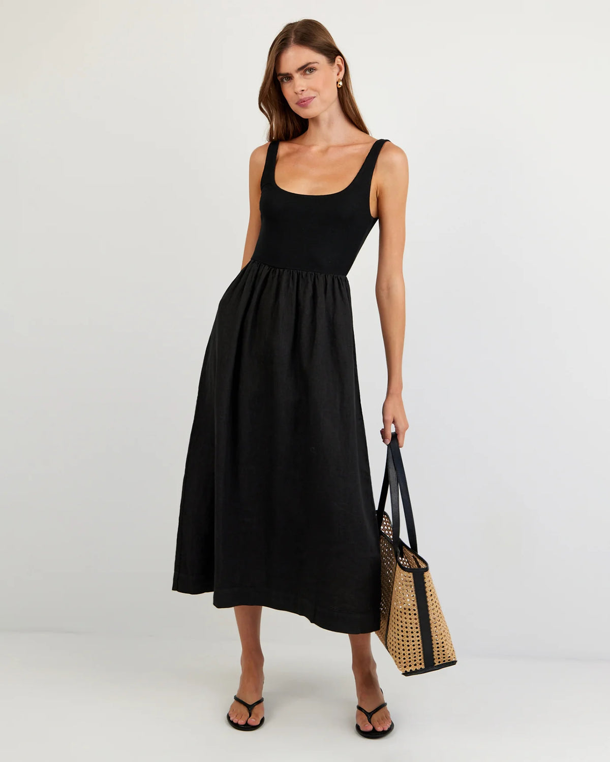 Sleeveless Knit Combo Dress