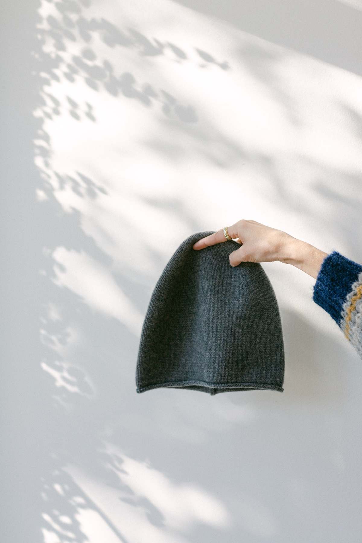 Boiled Cashmere Rolled Edge Beanie