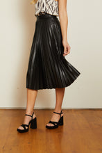 Load image into Gallery viewer, Annette Black Vegan Leather Skirt
