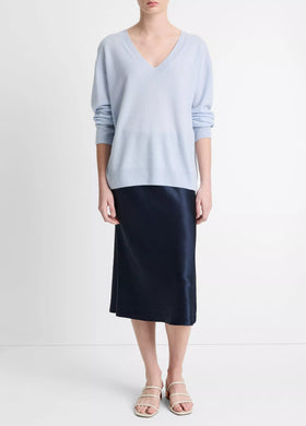 Silk Blend Deep V-Neck Sweater