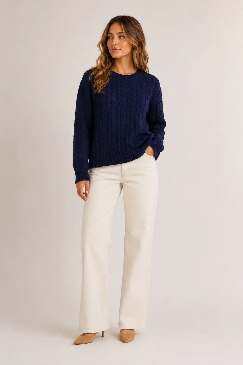 Cashmere Cable Crewneck