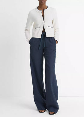 Contrast Tipped Snap Cardigan