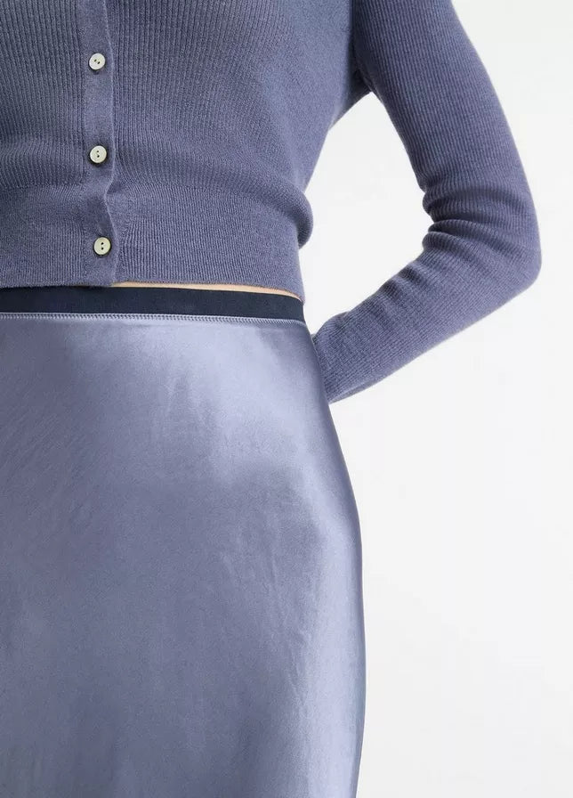 Contrast Satin Skirt