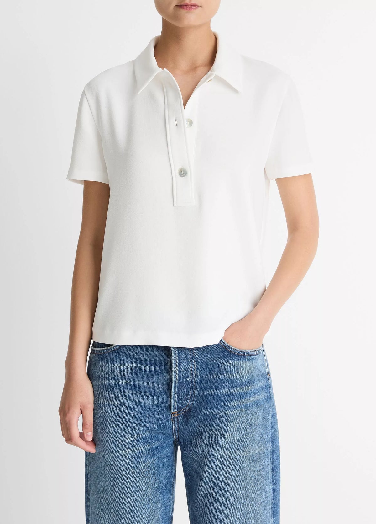 Crepe Polo Shirt