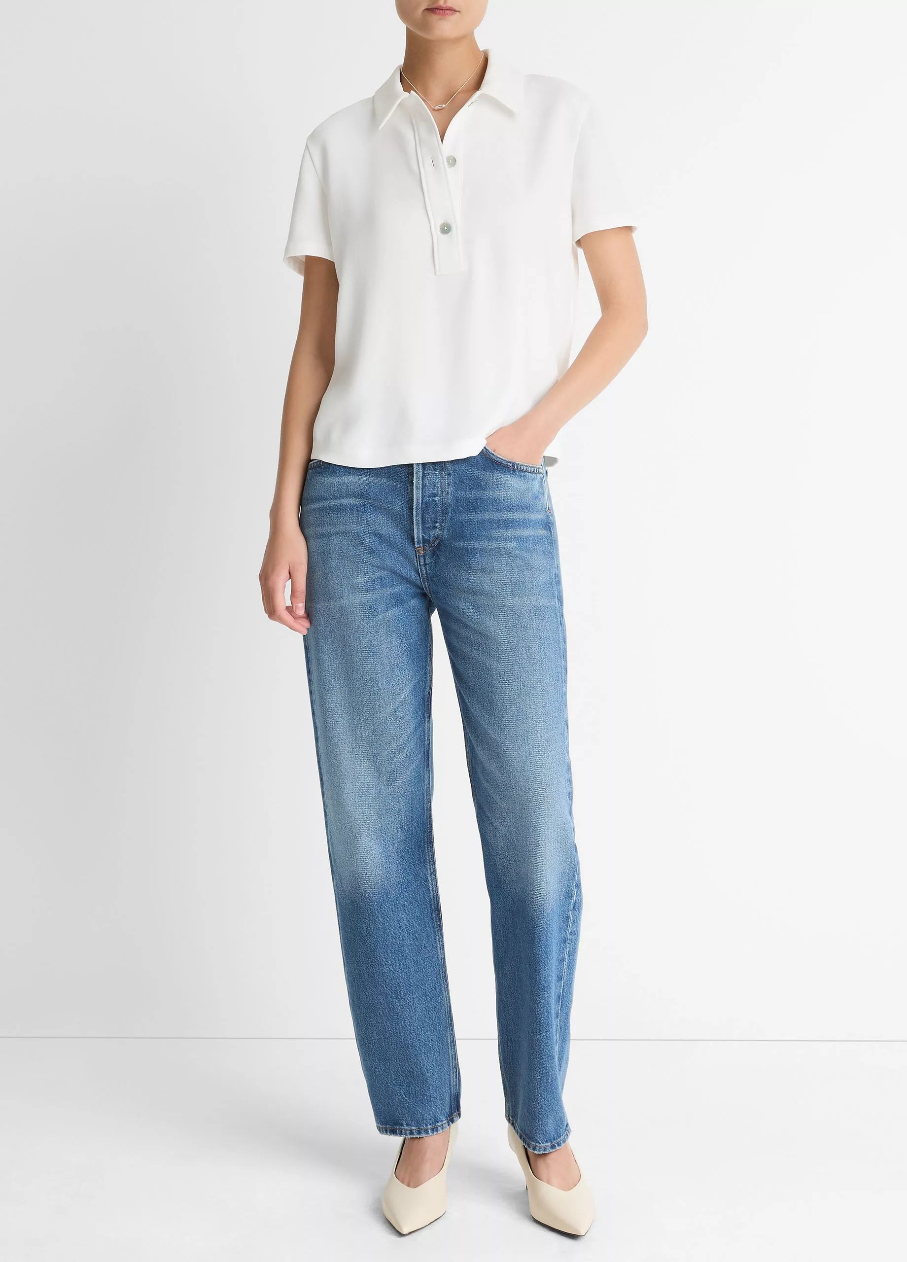 Crepe Polo Shirt