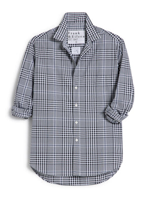 Relaxed Button Up Black White Check