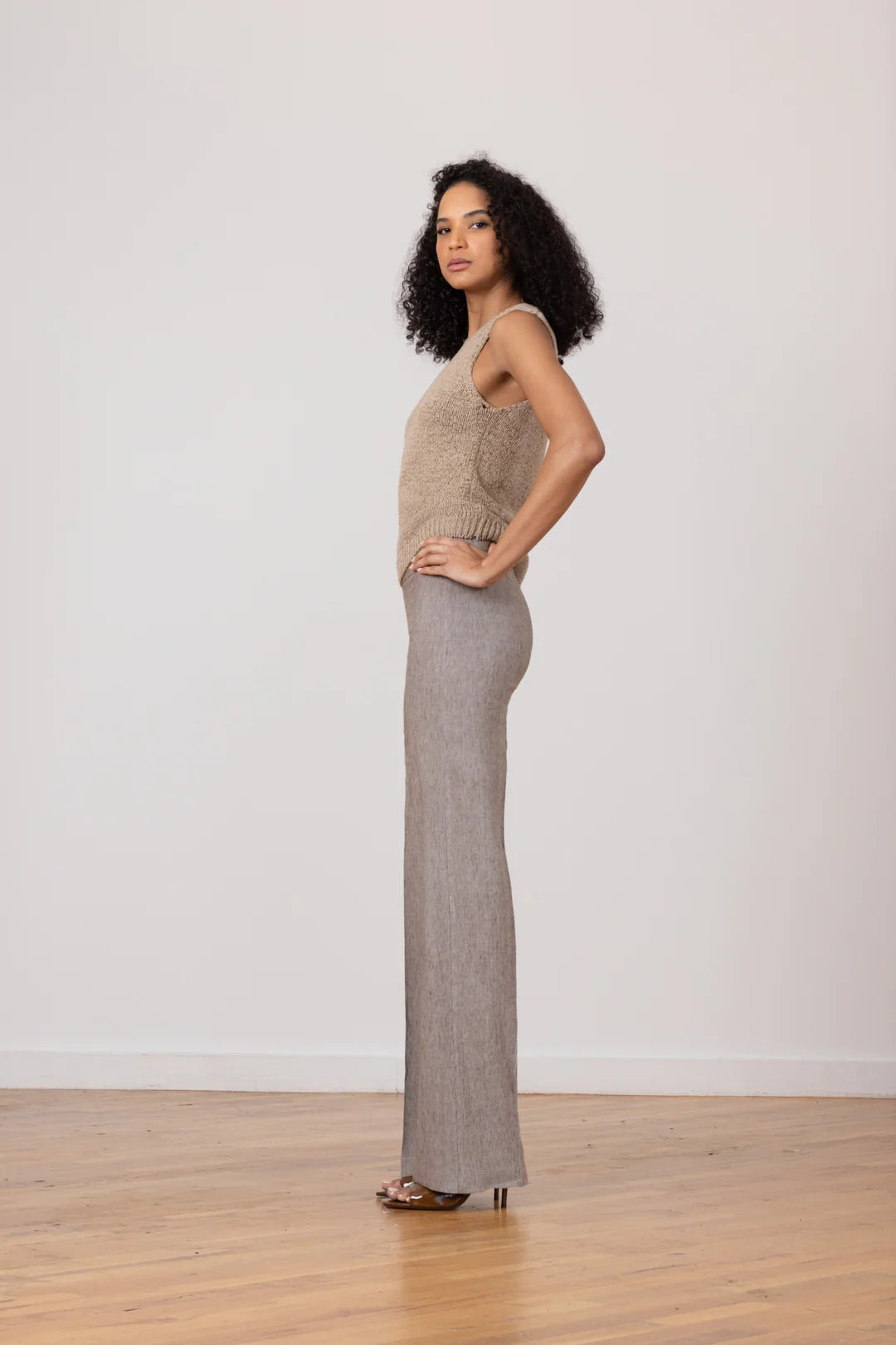 Flavia Linen Denim Mushroom