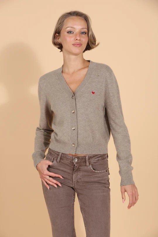 Cashmere Wool Blend V Neck Cardigan