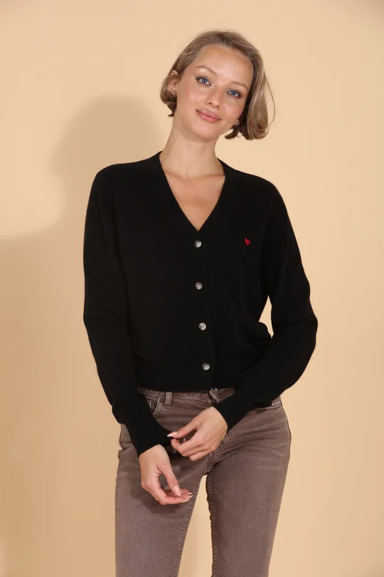 Cashmere Wool Blend V Neck Cardigan