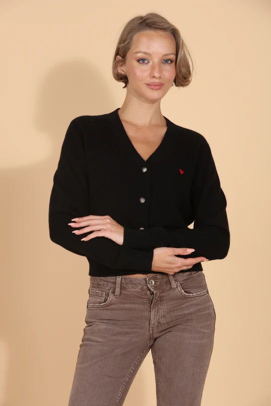 Cashmere Wool Blend V Neck Cardigan