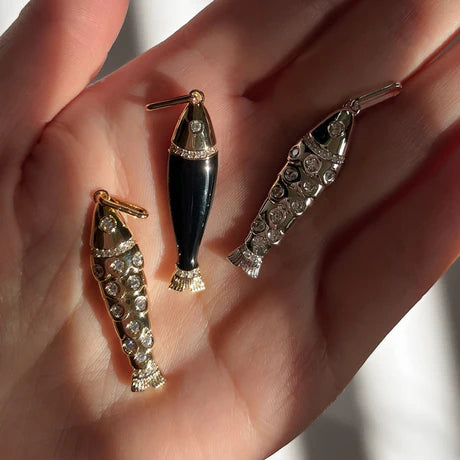 Marin Black Enamel Fish Charm