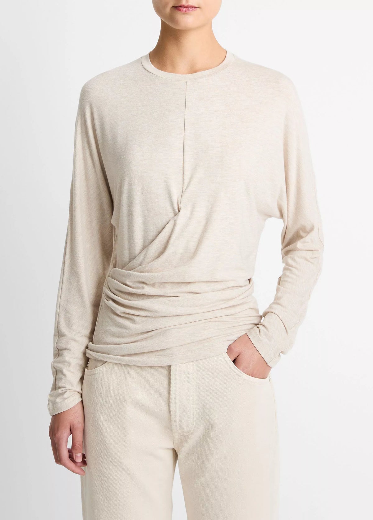Fixed Drape L/S Crew