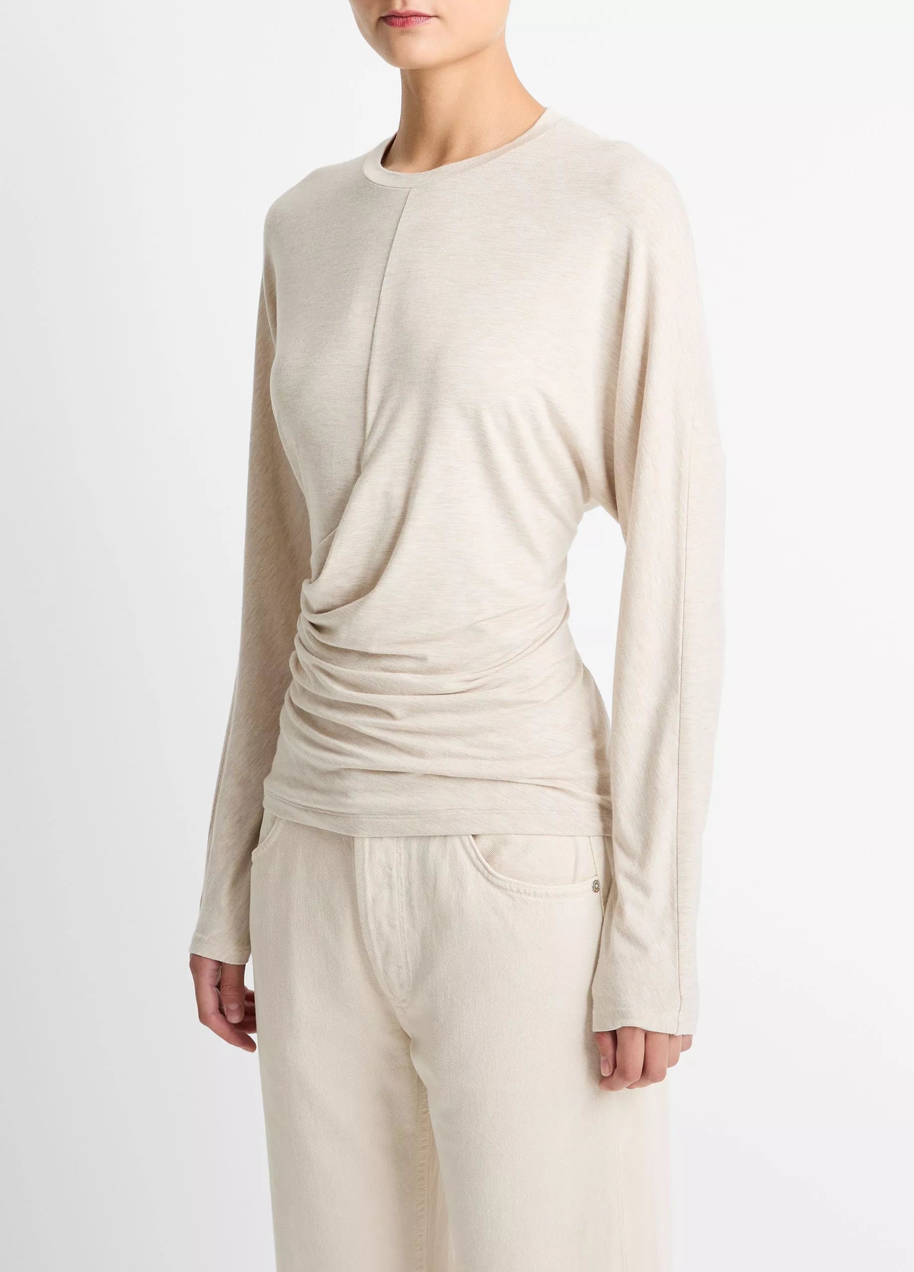 Fixed Drape L/S Crew