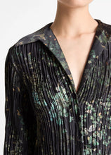 Load image into Gallery viewer, Grape Vine Crushed Satin Shirt Dress
