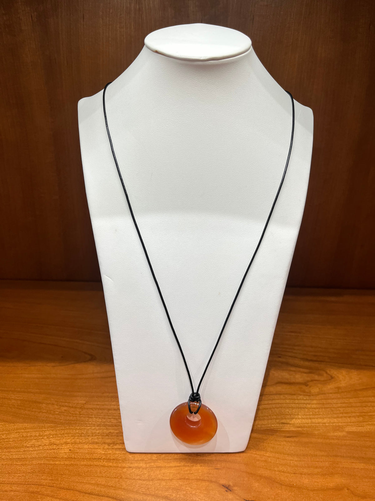 Gemstone Leather Necklace