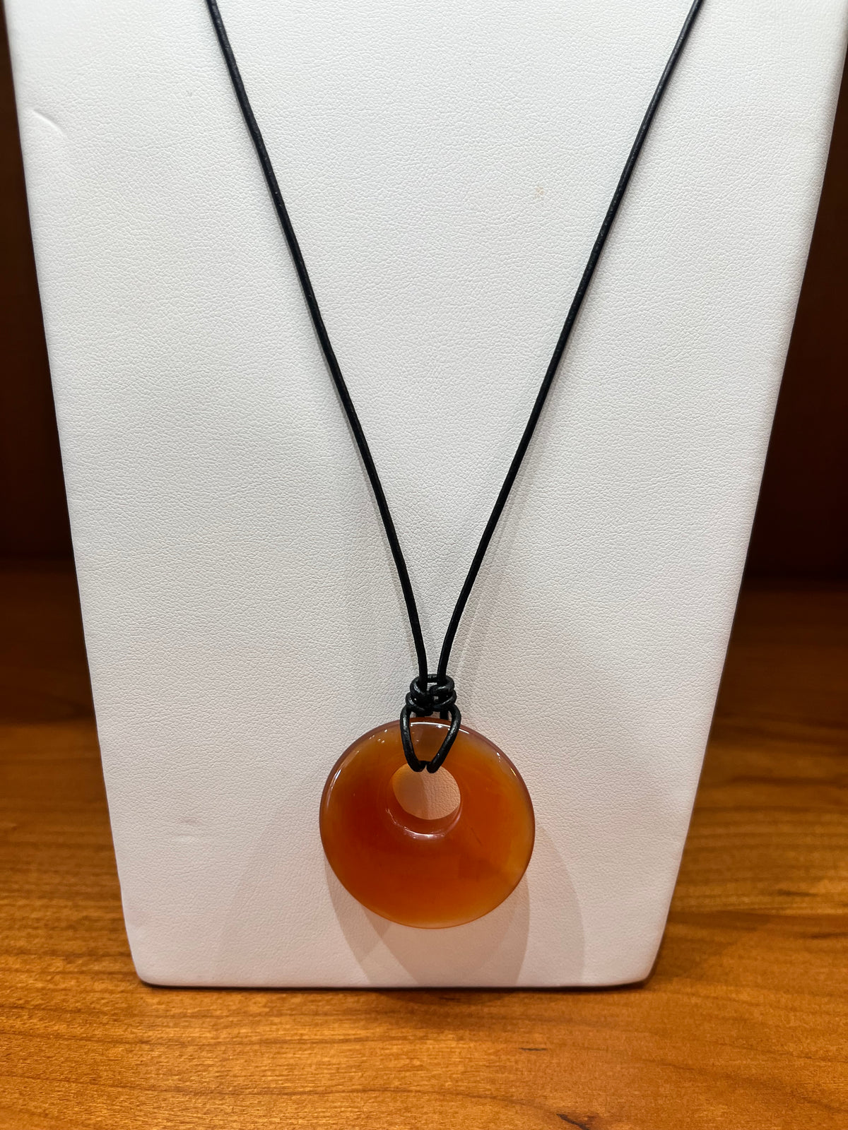 Gemstone Leather Necklace