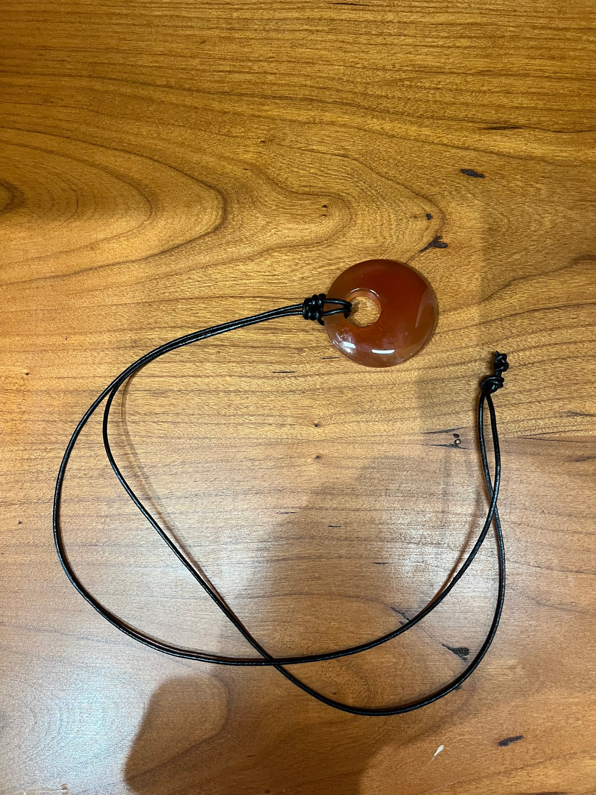 Gemstone Leather Necklace