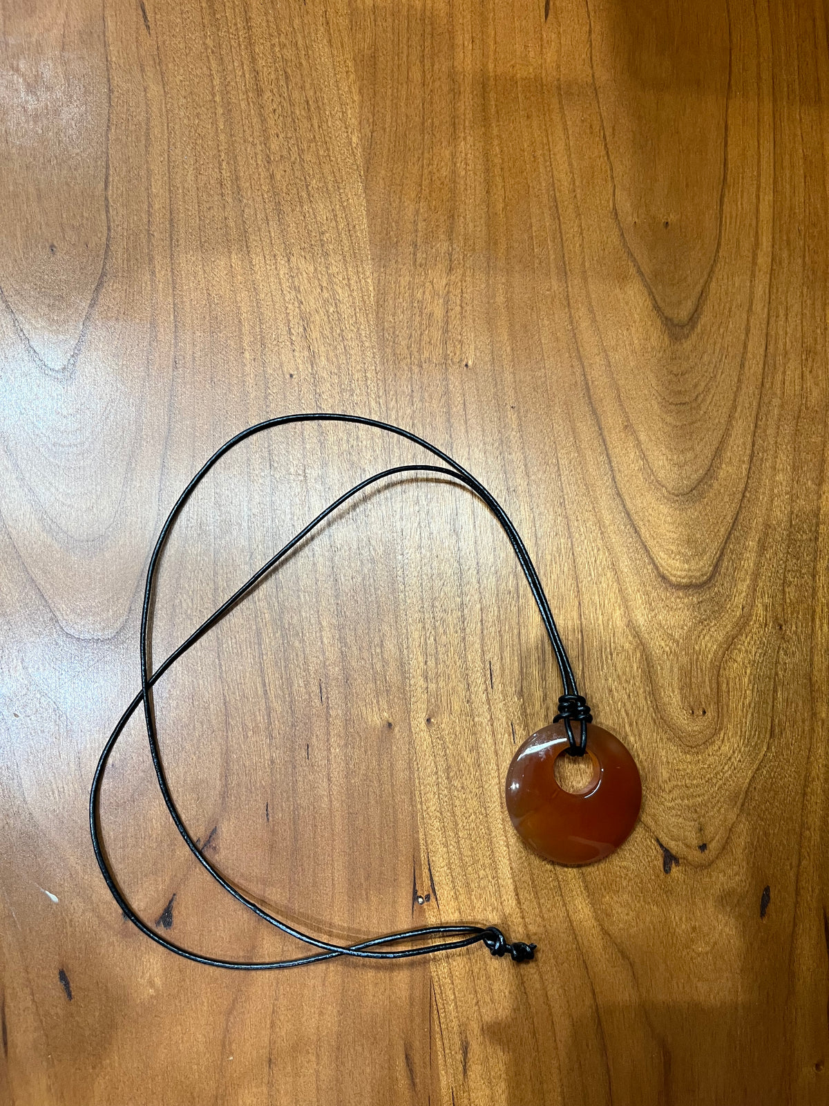 Gemstone Leather Necklace