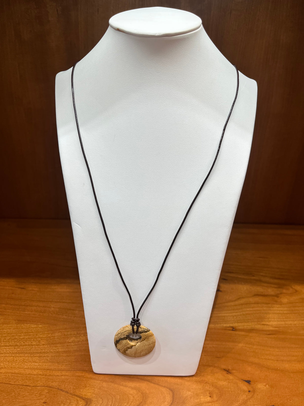 Gemstone Leather Necklace