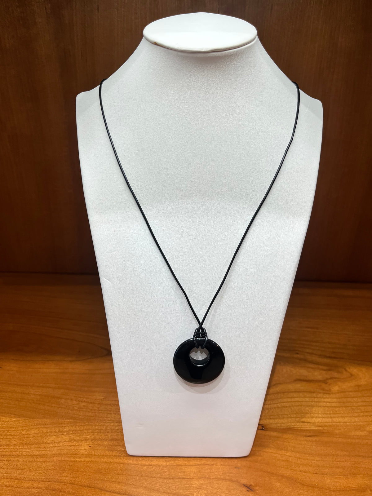 Gemstone Leather Necklace
