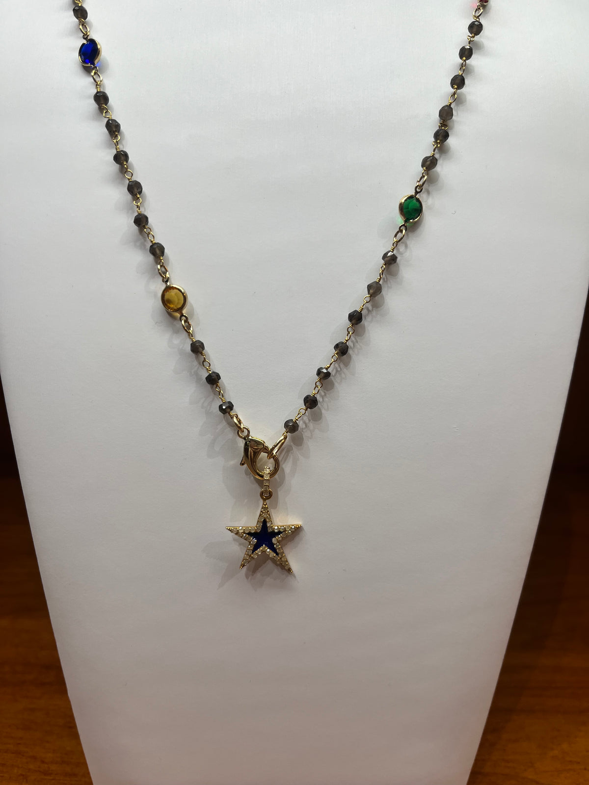 Smokey GG Necklace with Star Pendant