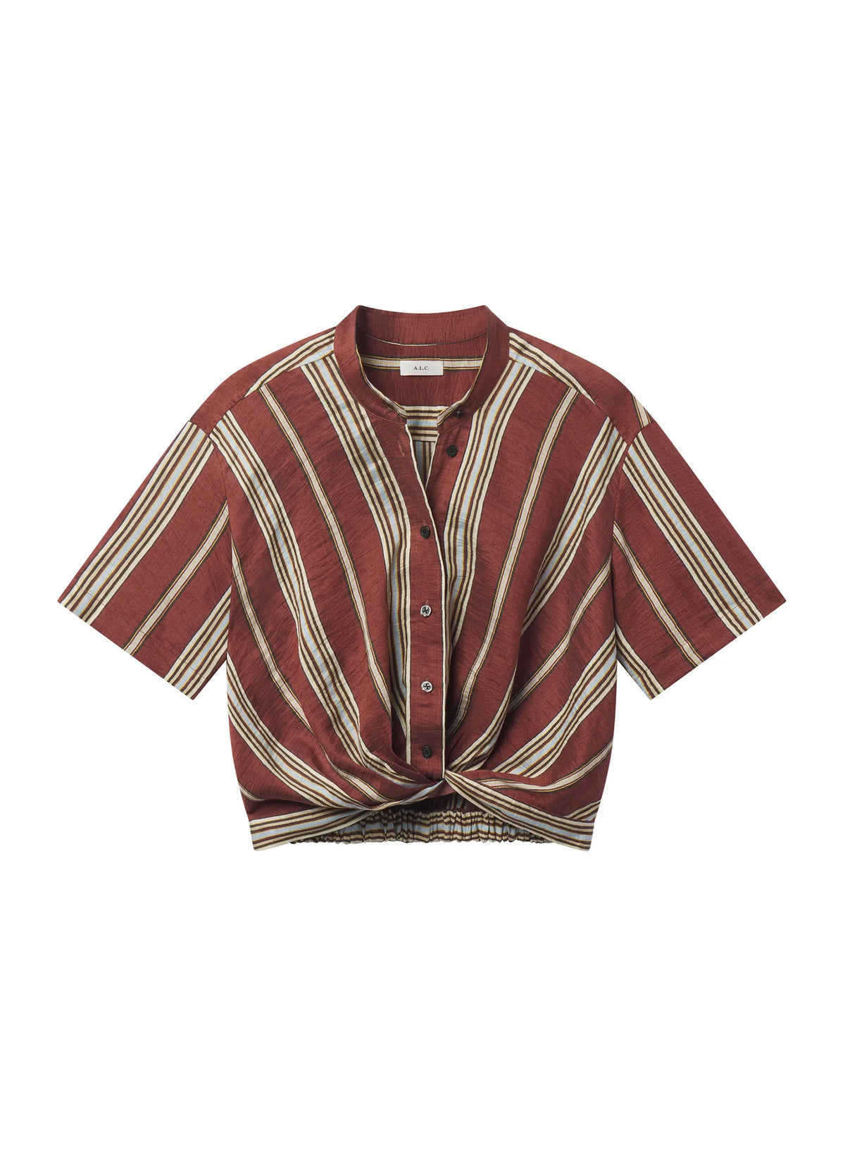 Leonore Short Sleeve Striped Linen Shirt