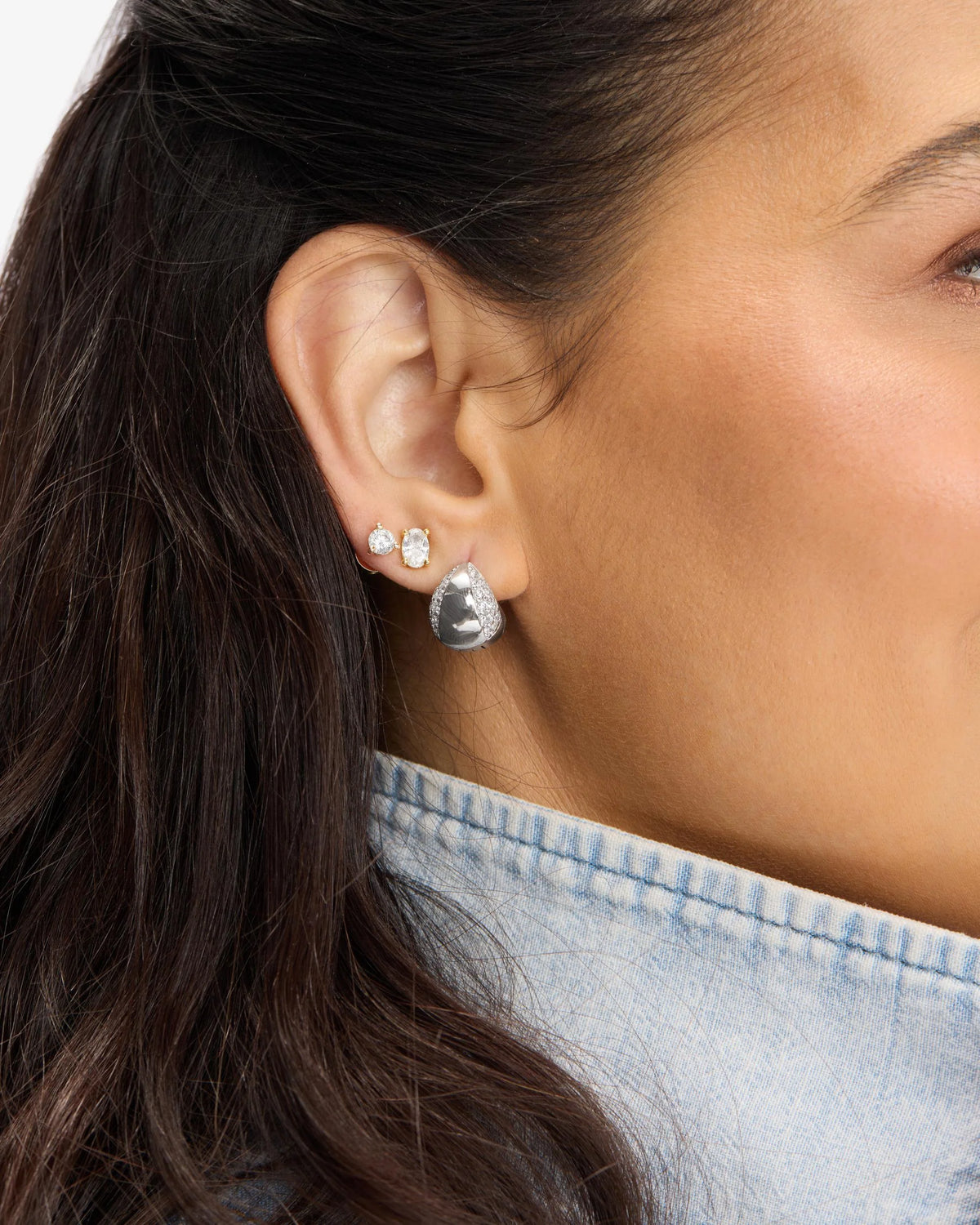 Lil' Norah Split Pavé Earrings