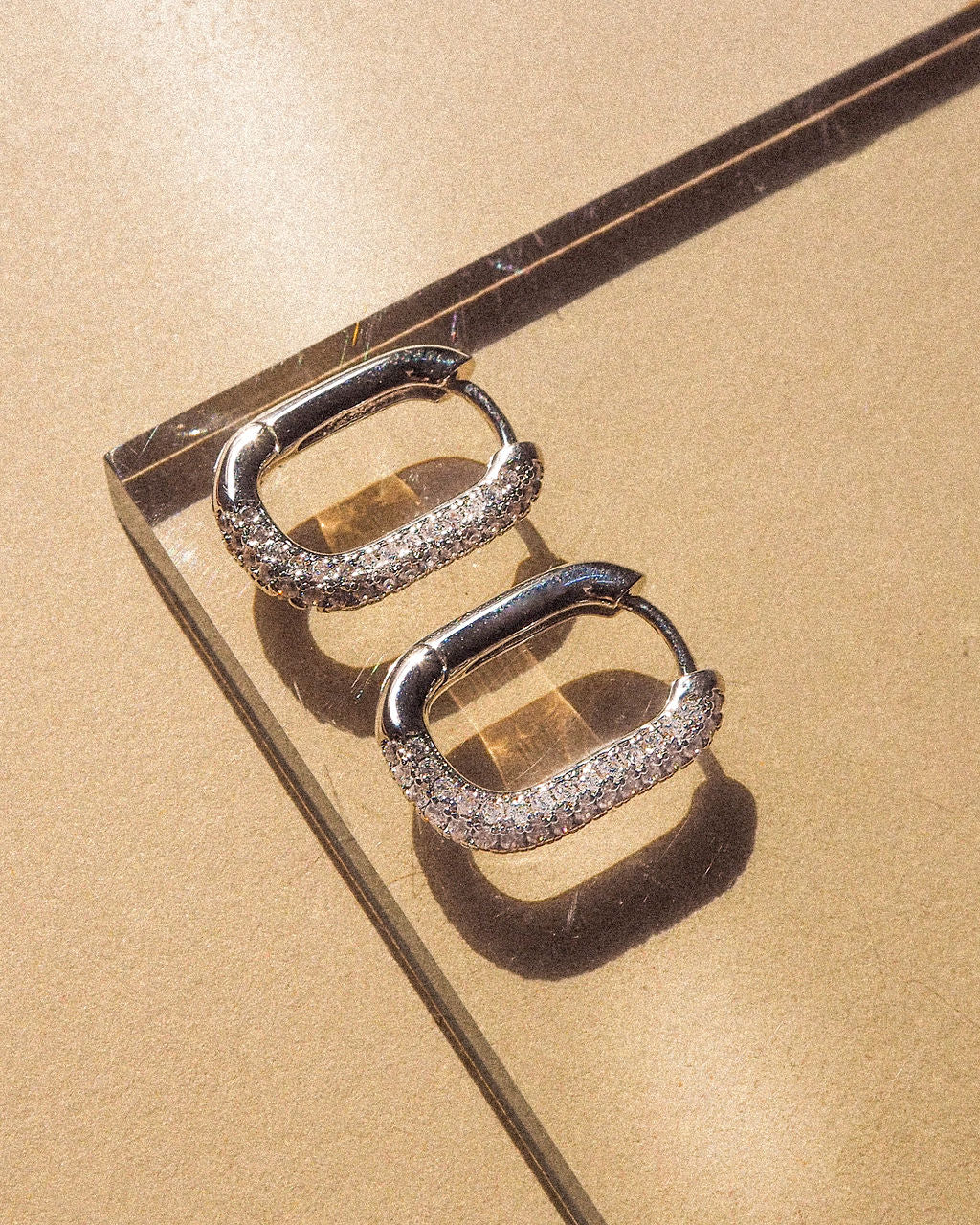Pave Chain Link Huggies