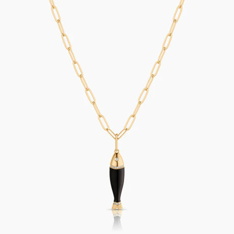 Marin Black Enamel Fish Charm