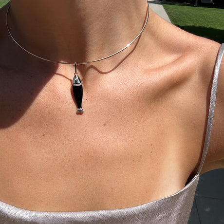 Marin Black Enamel Fish Charm