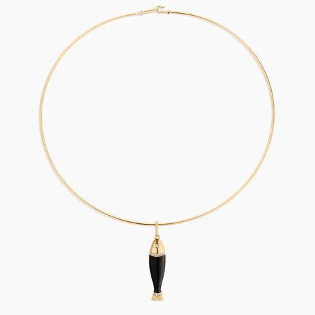 Marin Black Enamel Fish Charm