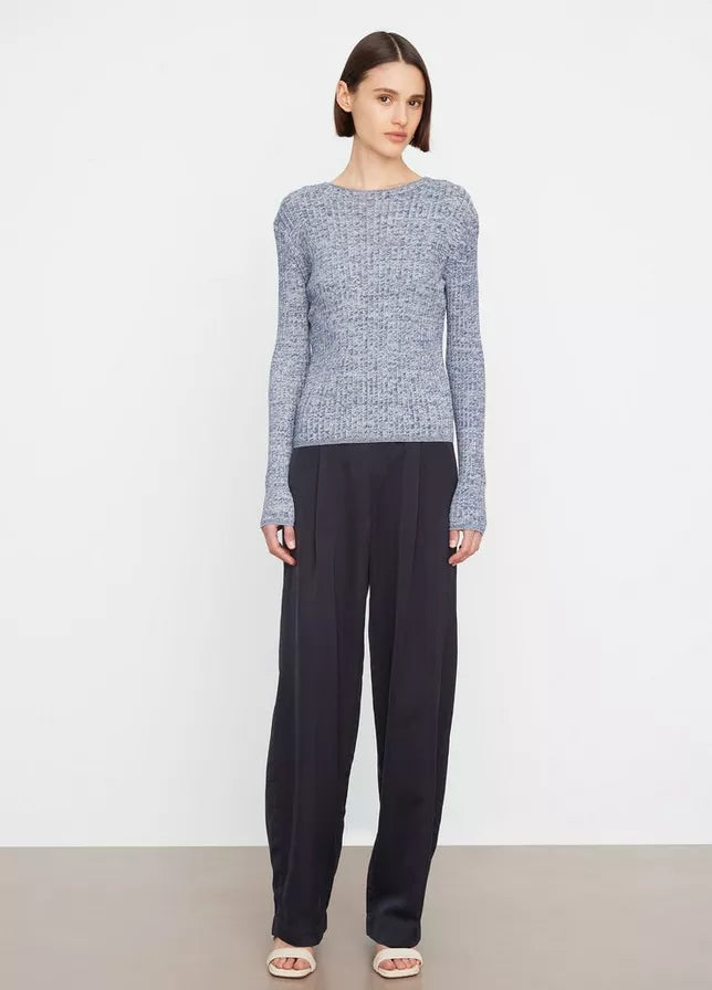 Marled Wool-Cotton Sweater