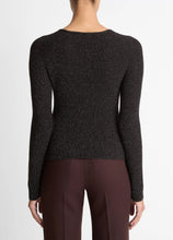 Load image into Gallery viewer, Metallic Ribbed High V-Neck Sweater
