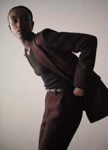 Load image into Gallery viewer, Metallic Ribbed High V-Neck Sweater
