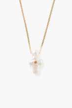 Load image into Gallery viewer, 14k Gold &amp; Pearl Playa Cross Necklace
