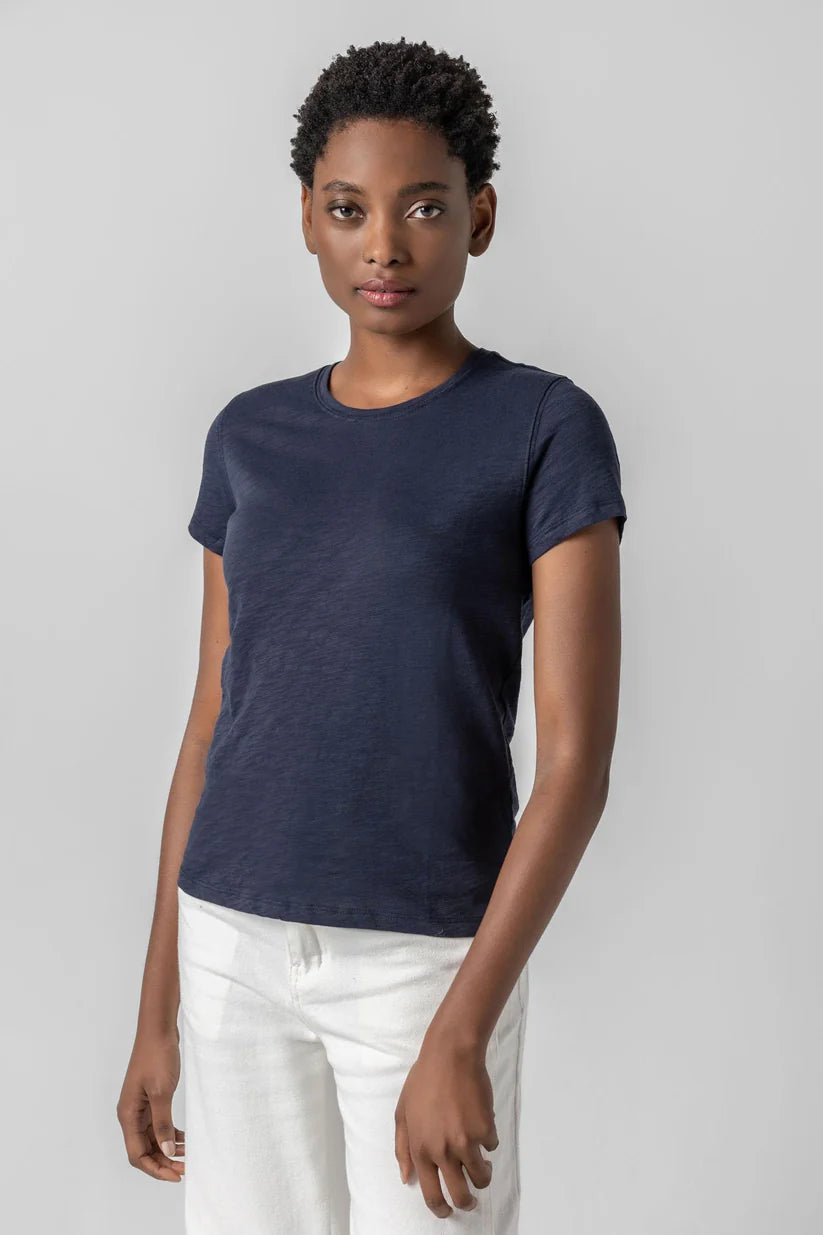 Short Sleeve Back Seam Crewneck